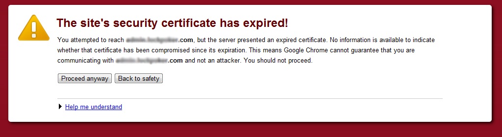 Certificate has expired