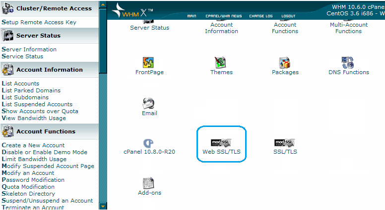 WHM - SSL&TLS