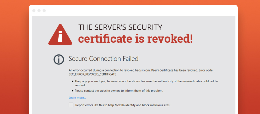 Server's Security Certificate Is Revoked Error