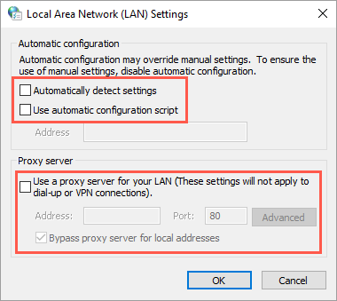 local area network settings