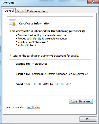 ssl certificate information