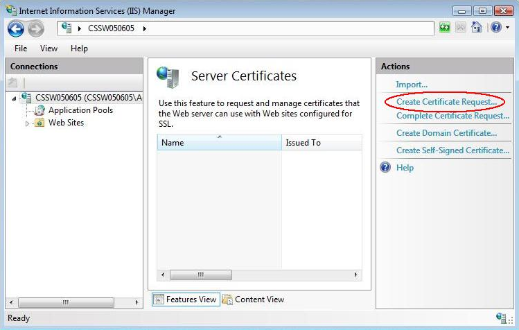 create certificate request