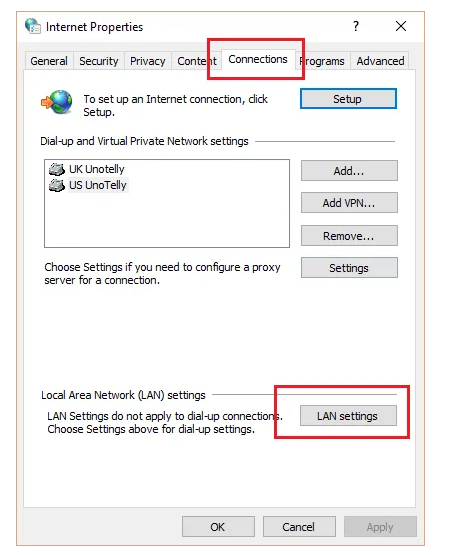 set your proxy settings to automatically detect settings