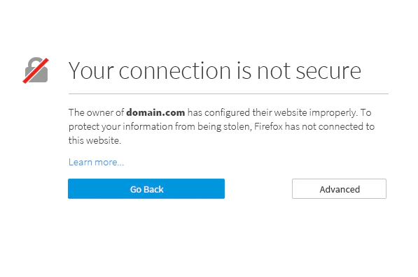 your connection is not private error firefox