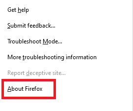 about firefox option