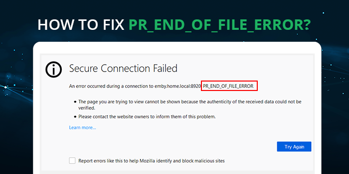 pr end of file error