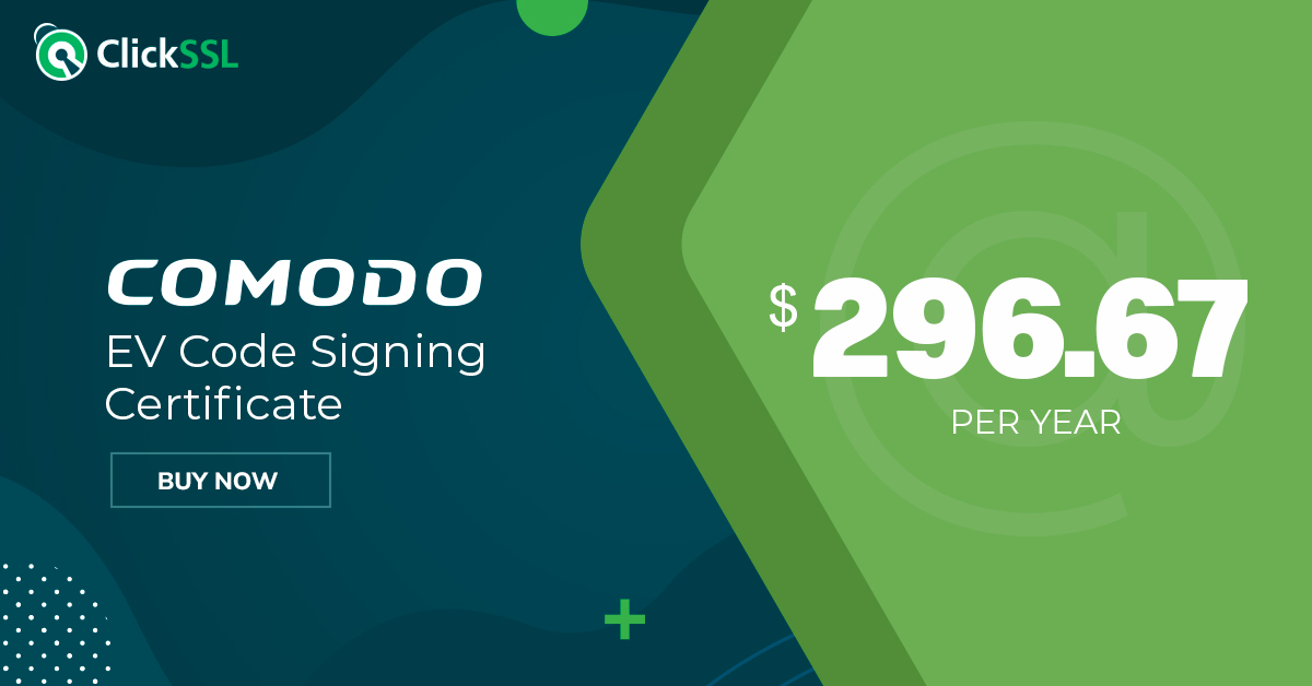 Comodo EV code signing certificate