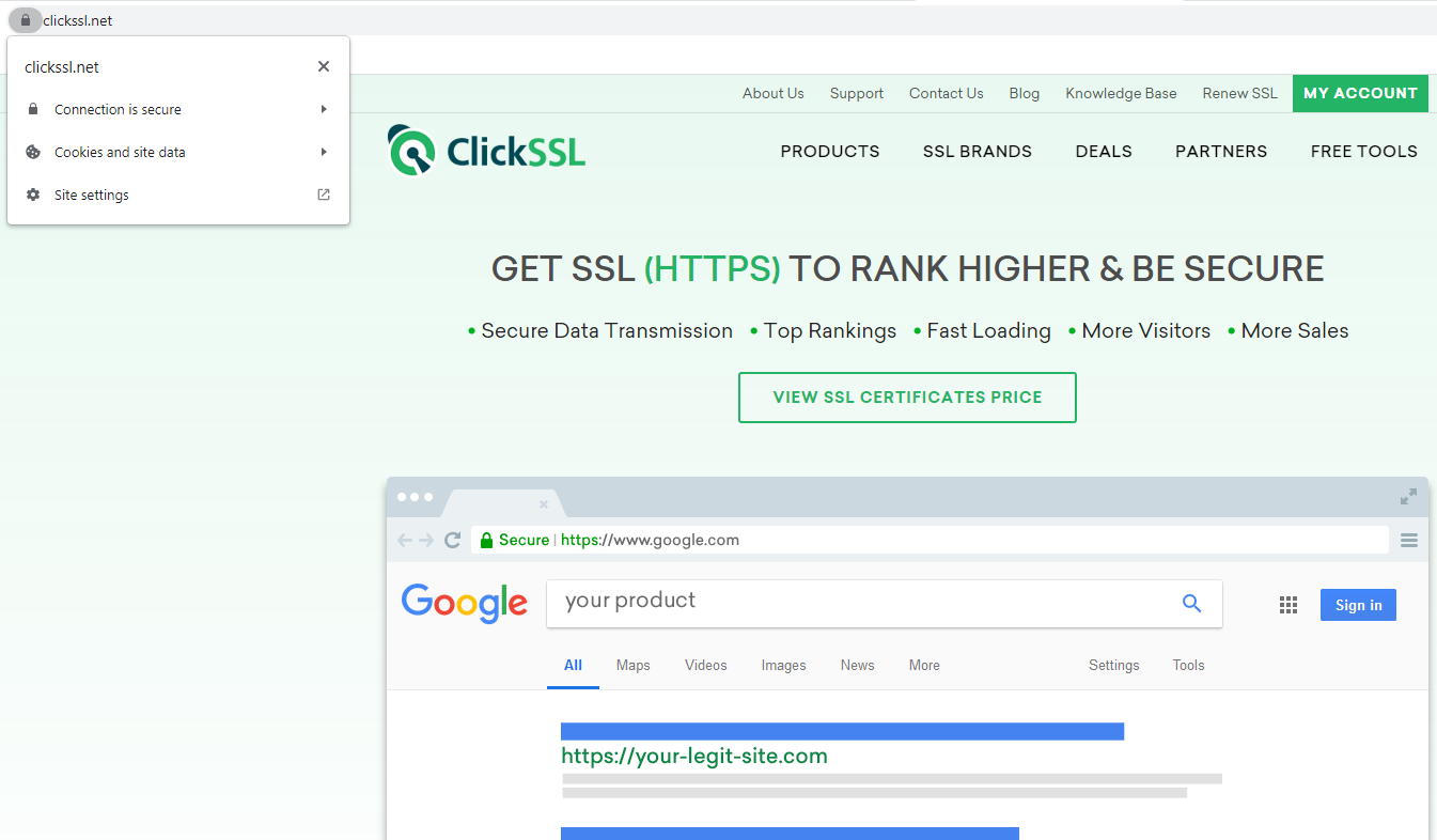 clickssl ssl secure website