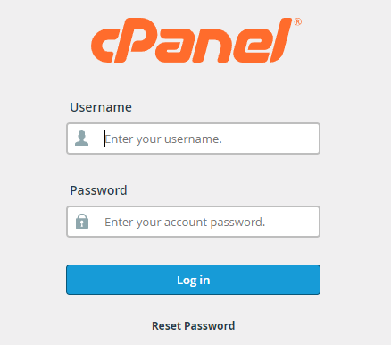 cpanel login page